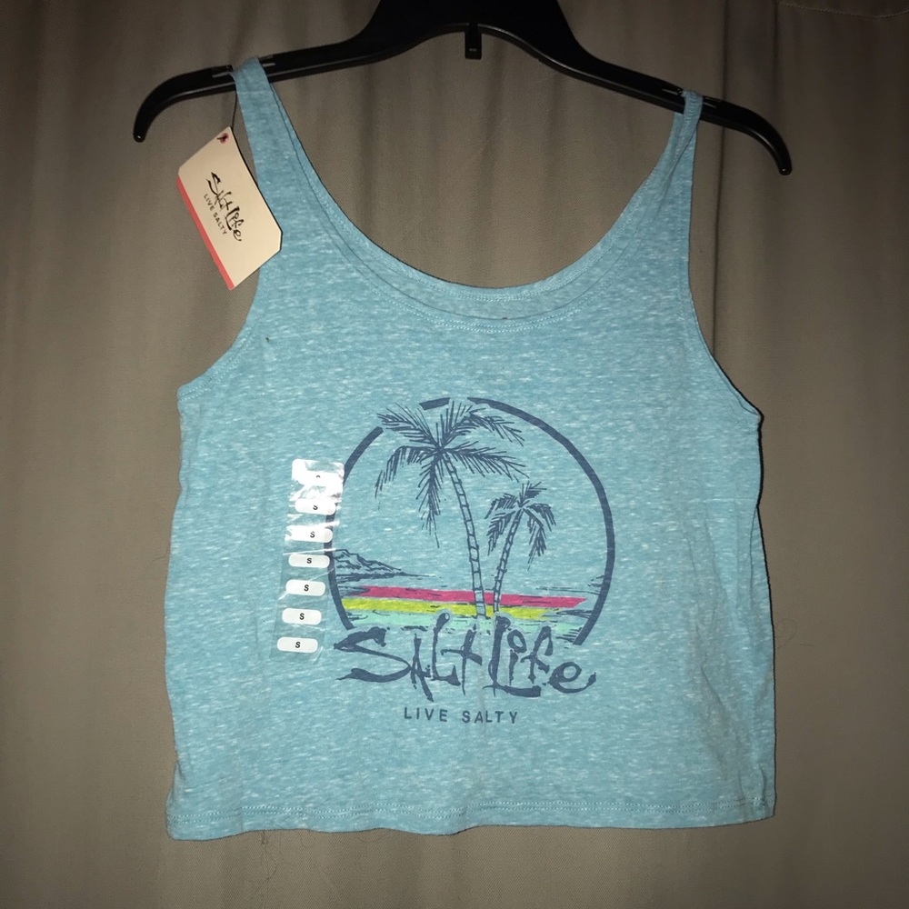blue crop top from salty life